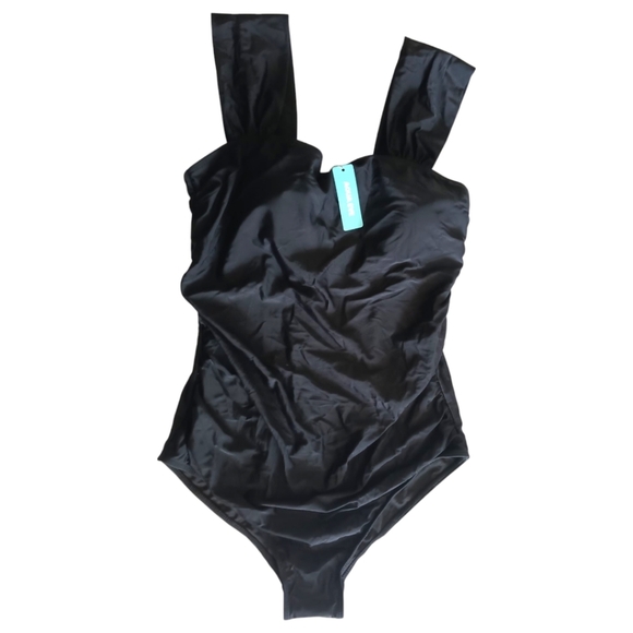 Aqua Eve Plus Size One Piece Tummy Control Bathing Suit Vintage. Size 14W - Picture 4 of 16